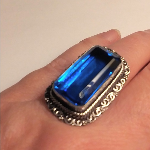London Blue Topaz 925 Sterling Silver Ring - Picture 1 of 3